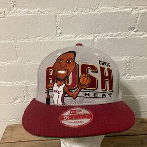 Miami Heat Chris Bosh New Era Gray and Red Hat Bold Design SnapBack